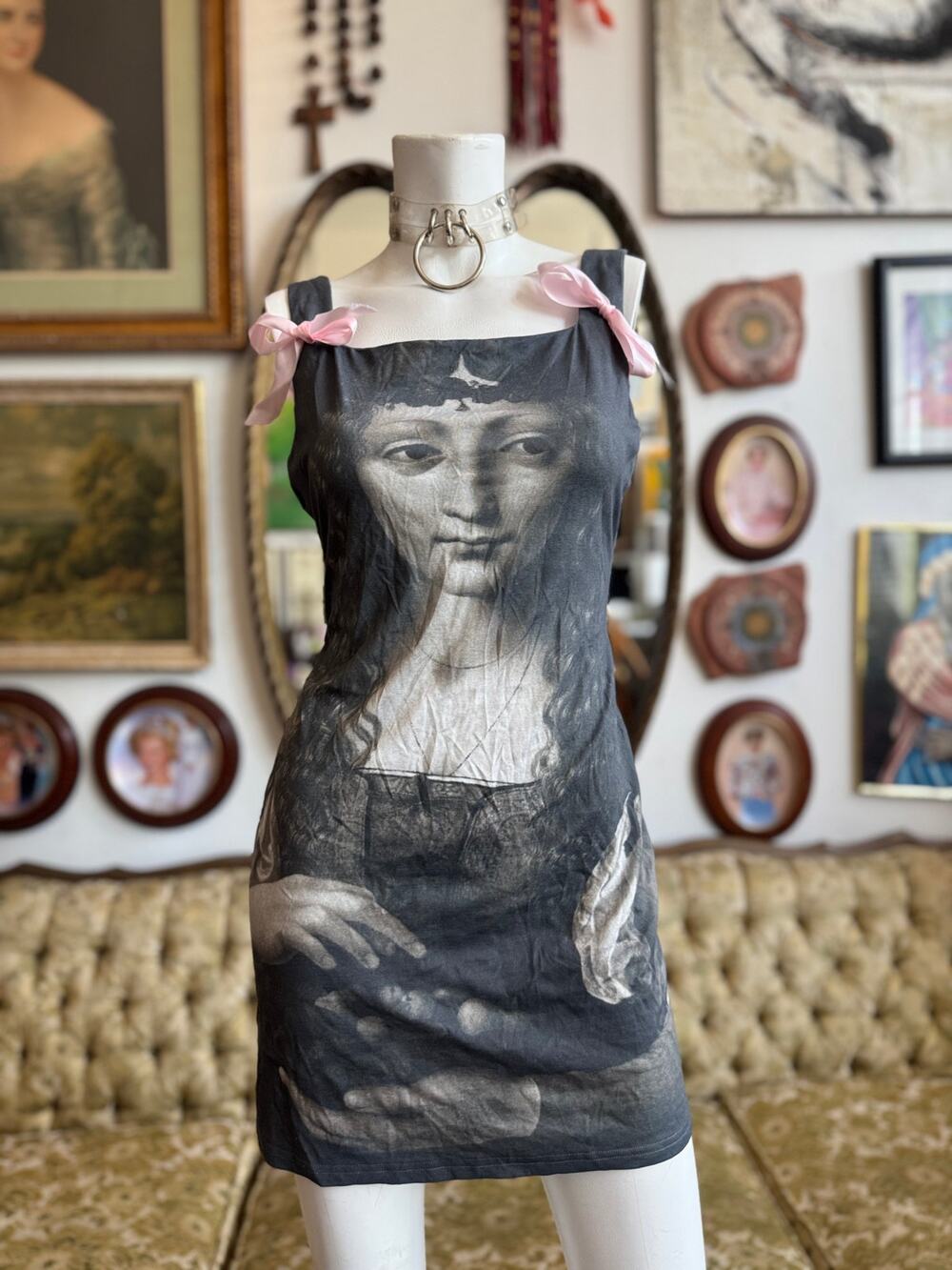NWT Pretty Damage Renaissance Print Bodycon Mini Dress Size S